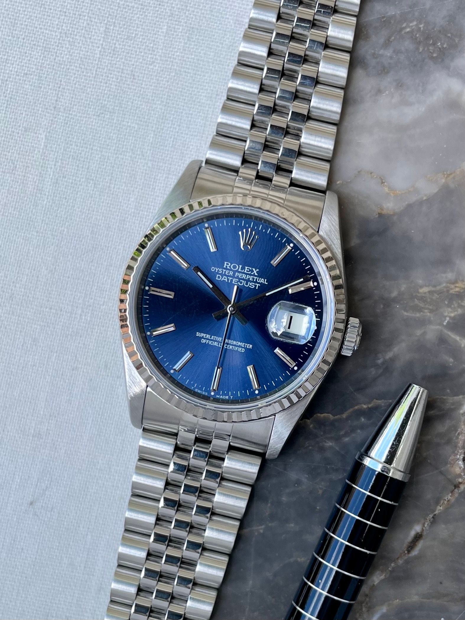 Rolex Datejust 16234 Blue 1991 with original box and papers 2