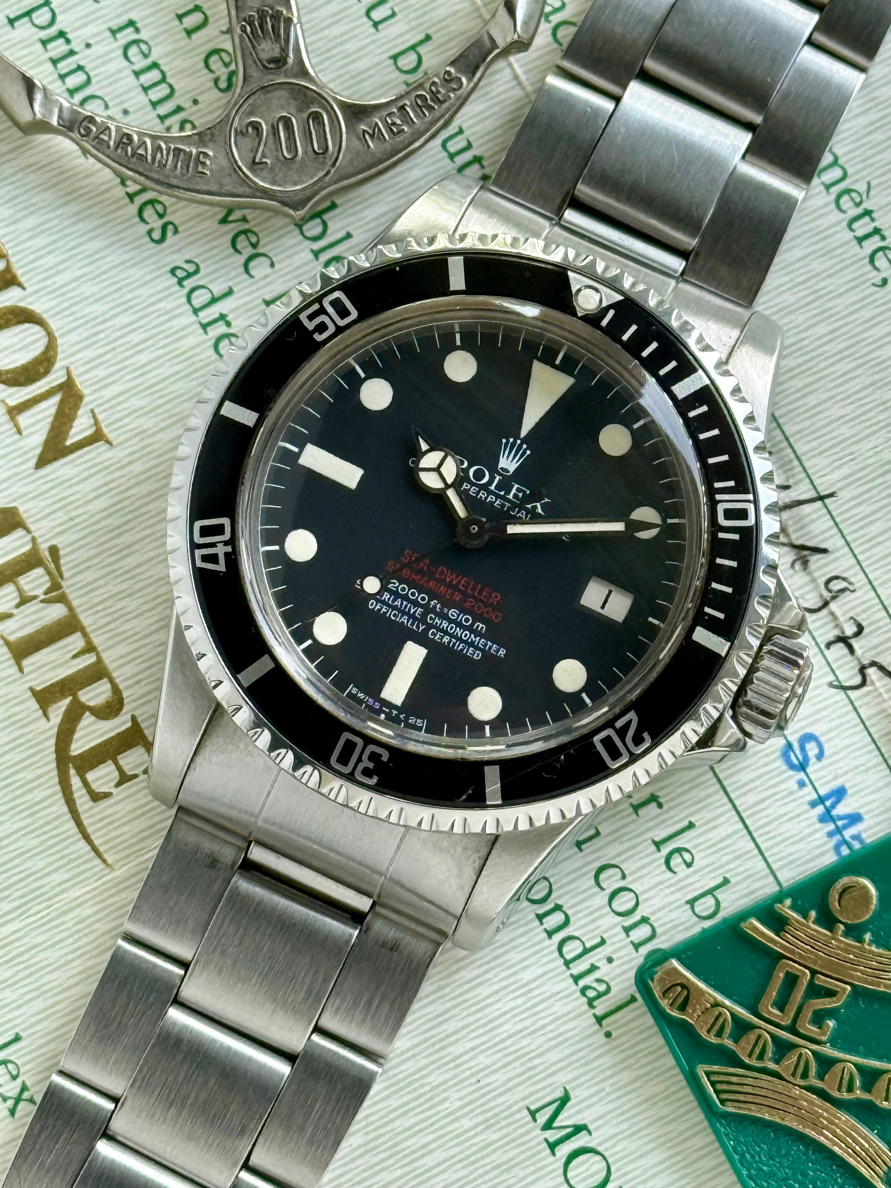 Rolex Sea-Dweller Double-Red 1665 Black 1974 with original box and