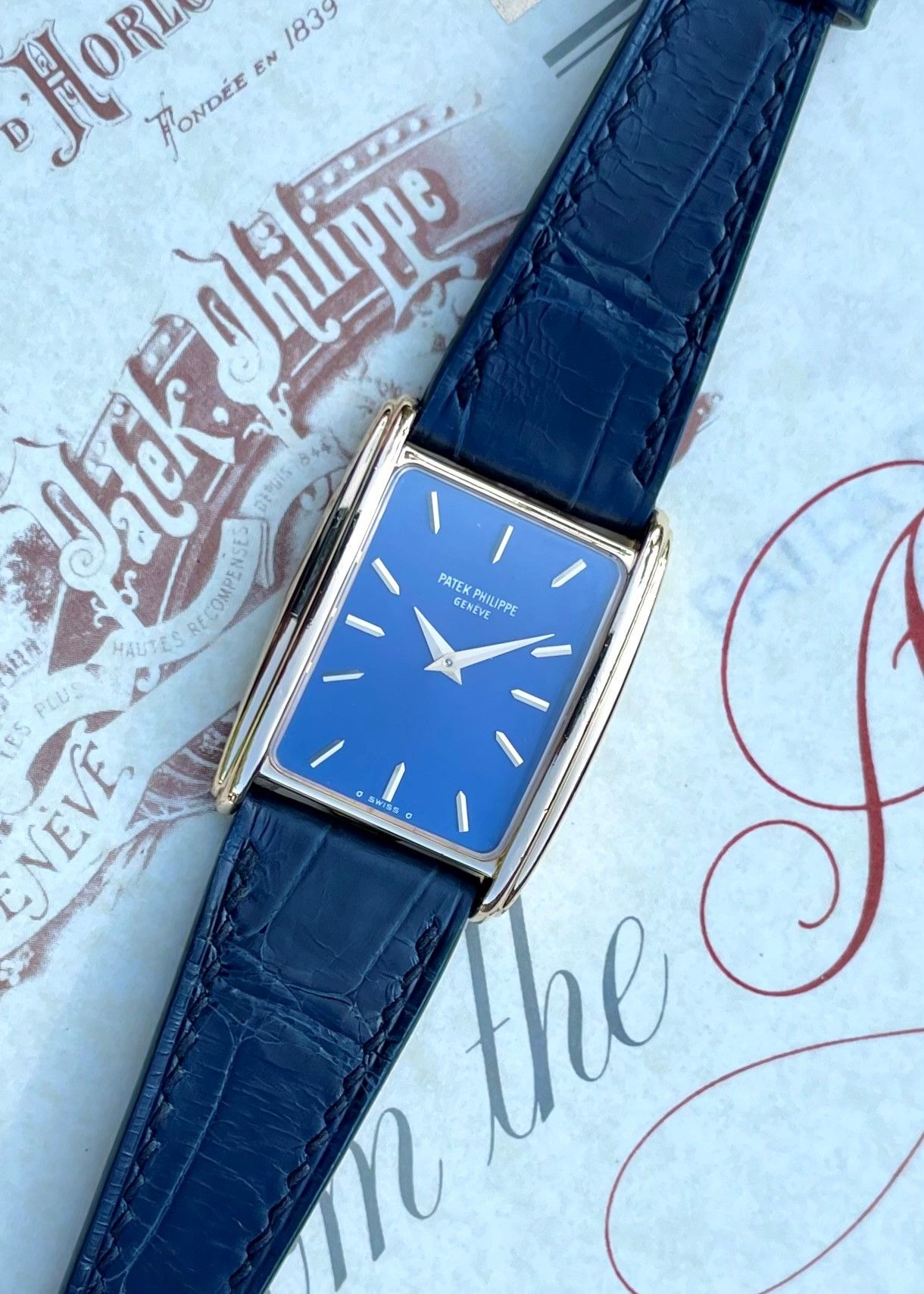 Patek Philippe Gondolo Lady 4268 Blue 1976 with original box and