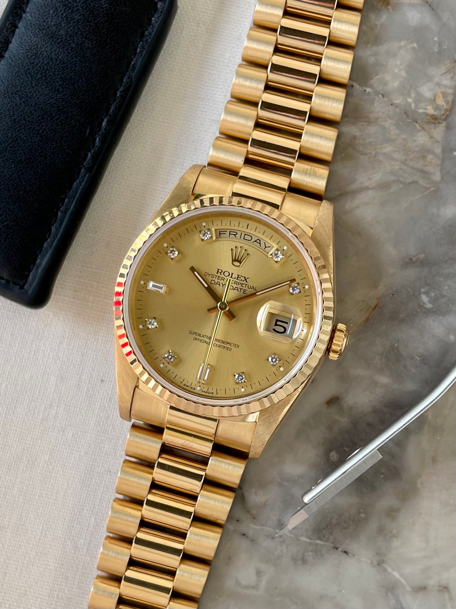 Rolex 18238 2024 diamond dial