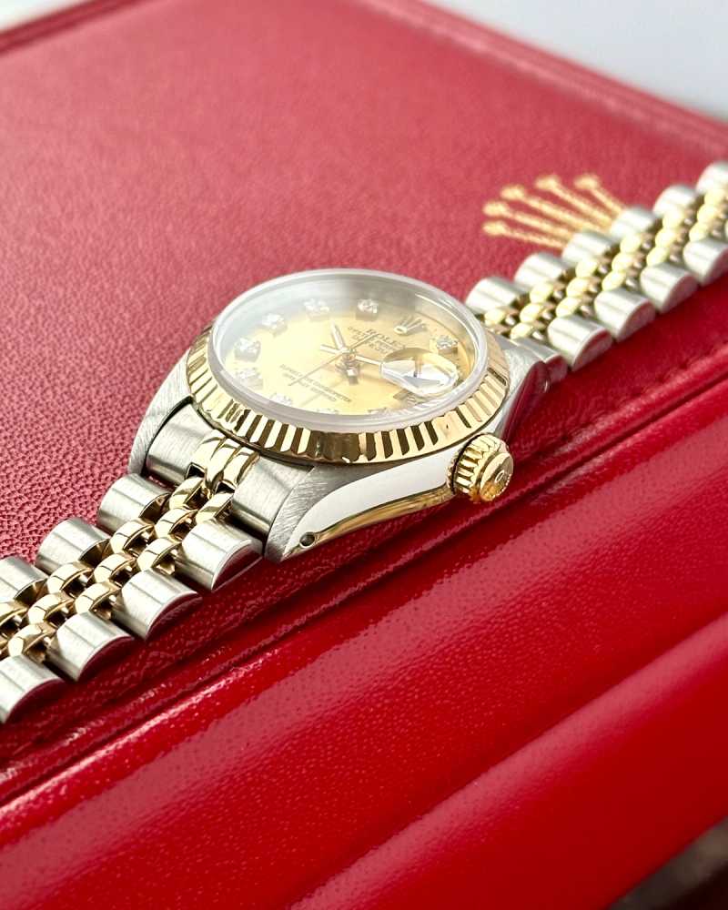 Image for Rolex Lady-Datejust "Diamond" 69173G Gold 1989 with original box and papers 2