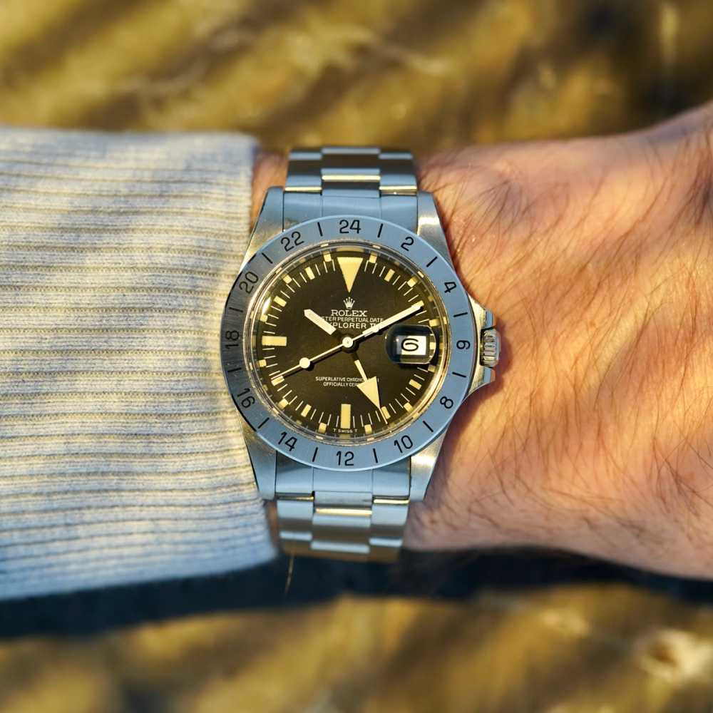 Detail image for Rolex Explorer II “Albino Freccione” or "Steve McQueen" 1655 Black 1973 with original box and papers