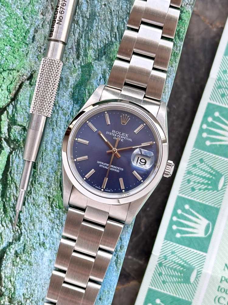 Featured image for Rolex Oyster Perpetual Date 15200 Blue 2000 with original box and papers