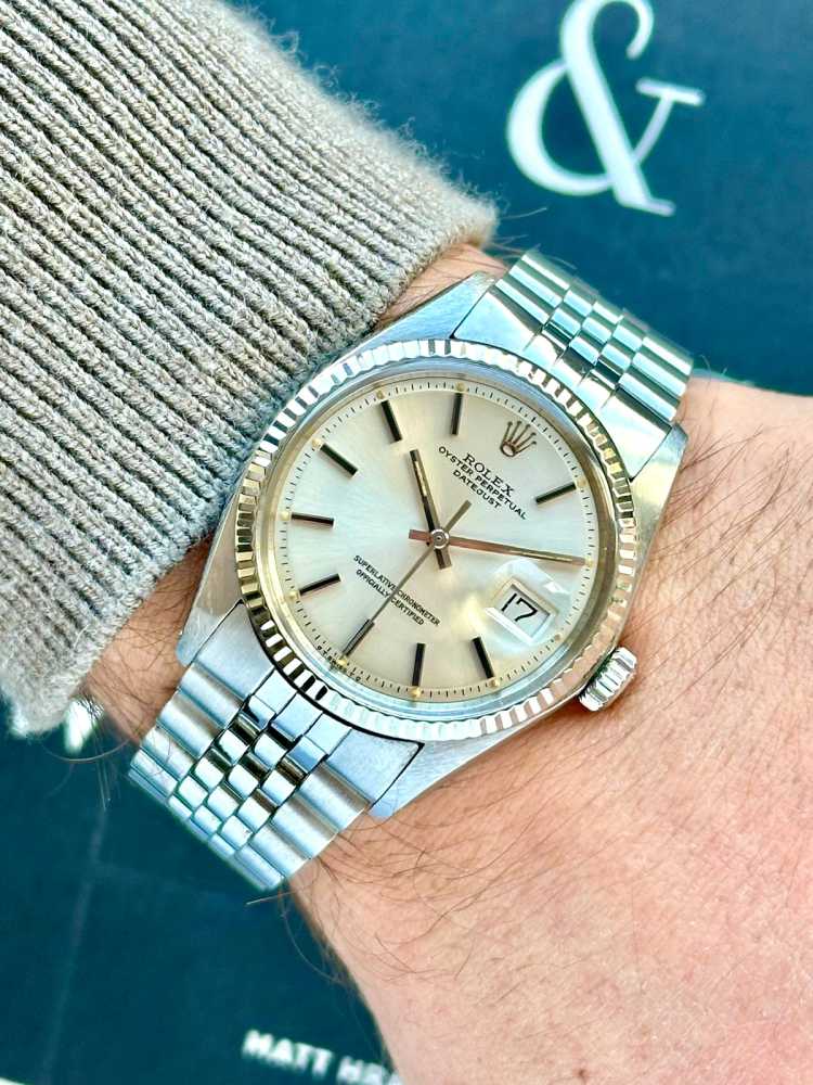 Wrist shot image for Rolex Datejust "Sigma" 1601 Silver 1978 
