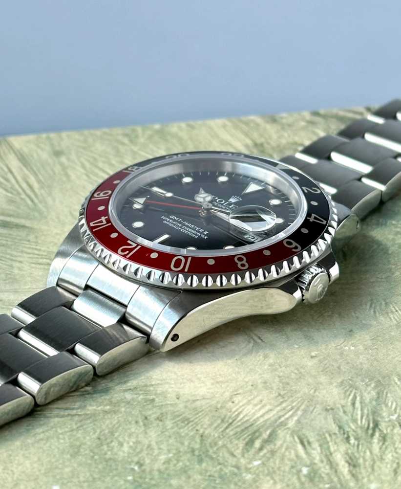 Detail image for Rolex GMT-Master II "Coke" 16710 Black 1989 with original box and papers