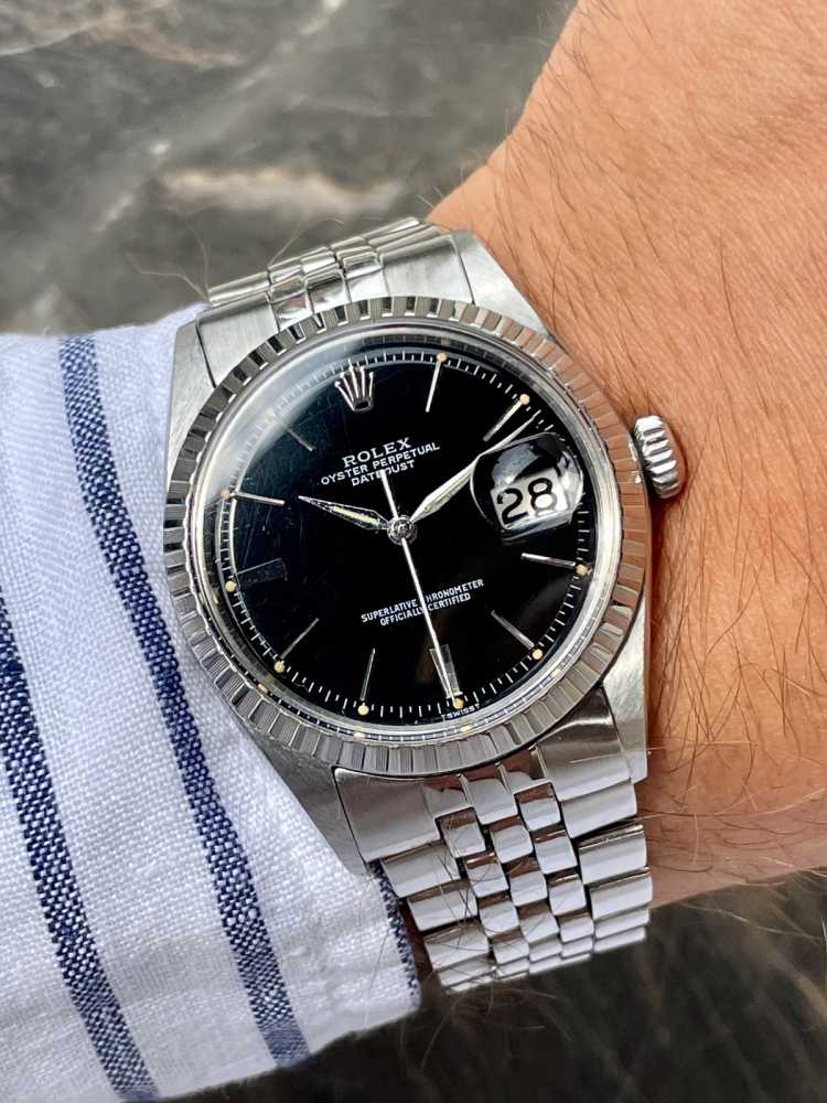 Wrist image for Rolex Datejust 1603 Black 1966 