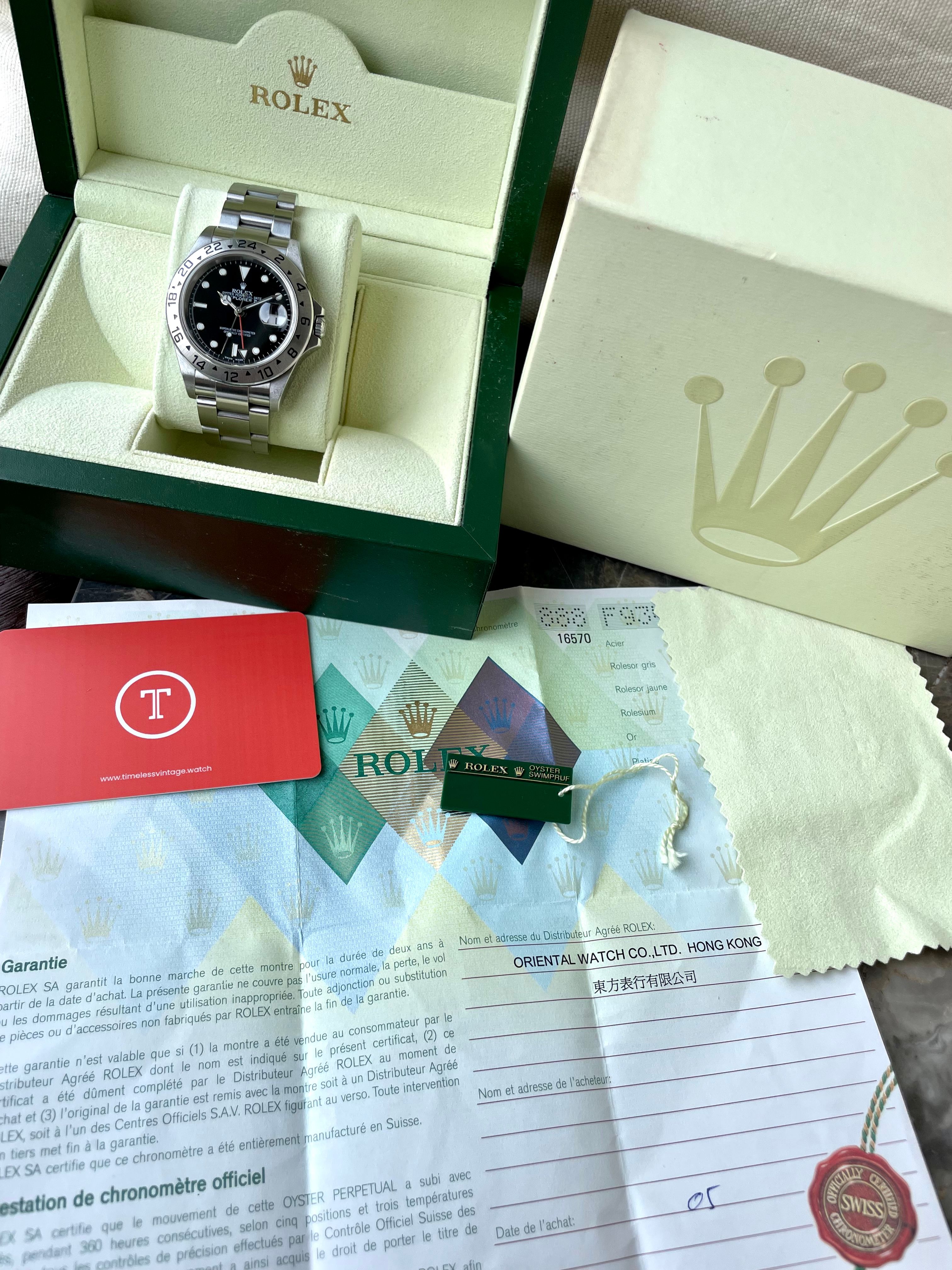 Rolex Explorer II 16570 Black 2005 with original box and papers
