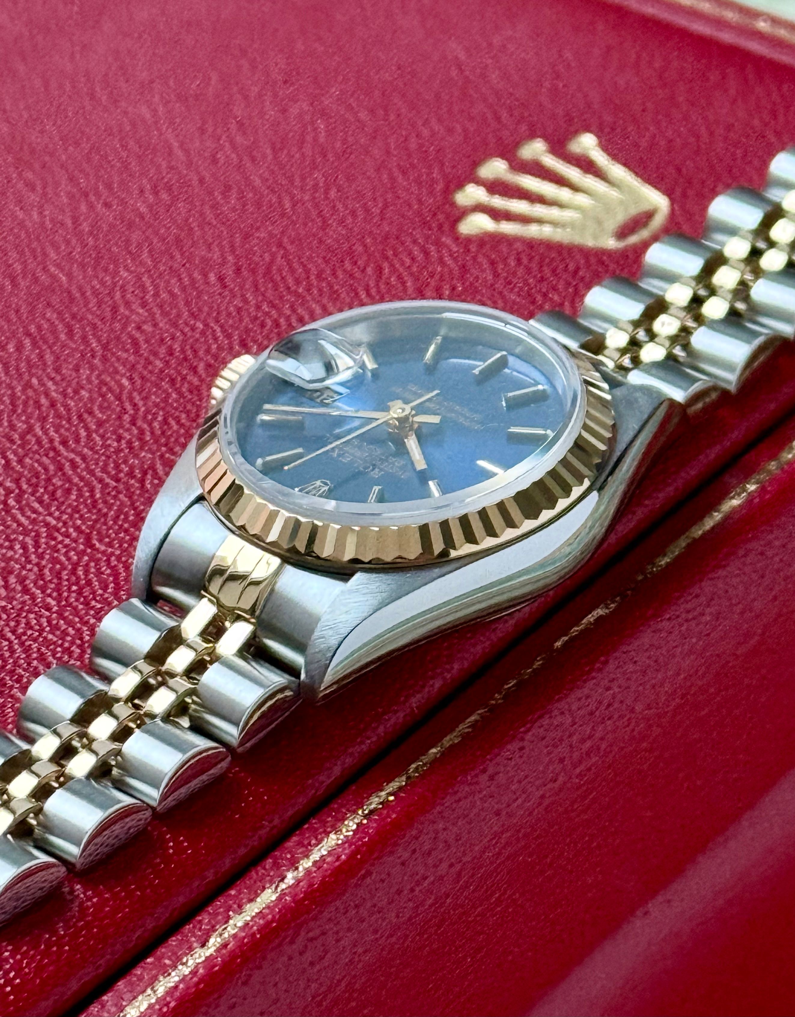 Rolex Lady-Datejust 79173 Blue 2002 with original box and papers