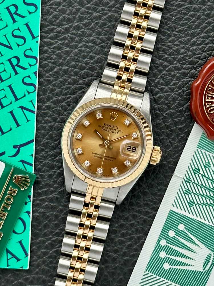 Featured image for Rolex Lady-Datejust "Diamond" 69173G Tropical 1990 with original box and papers