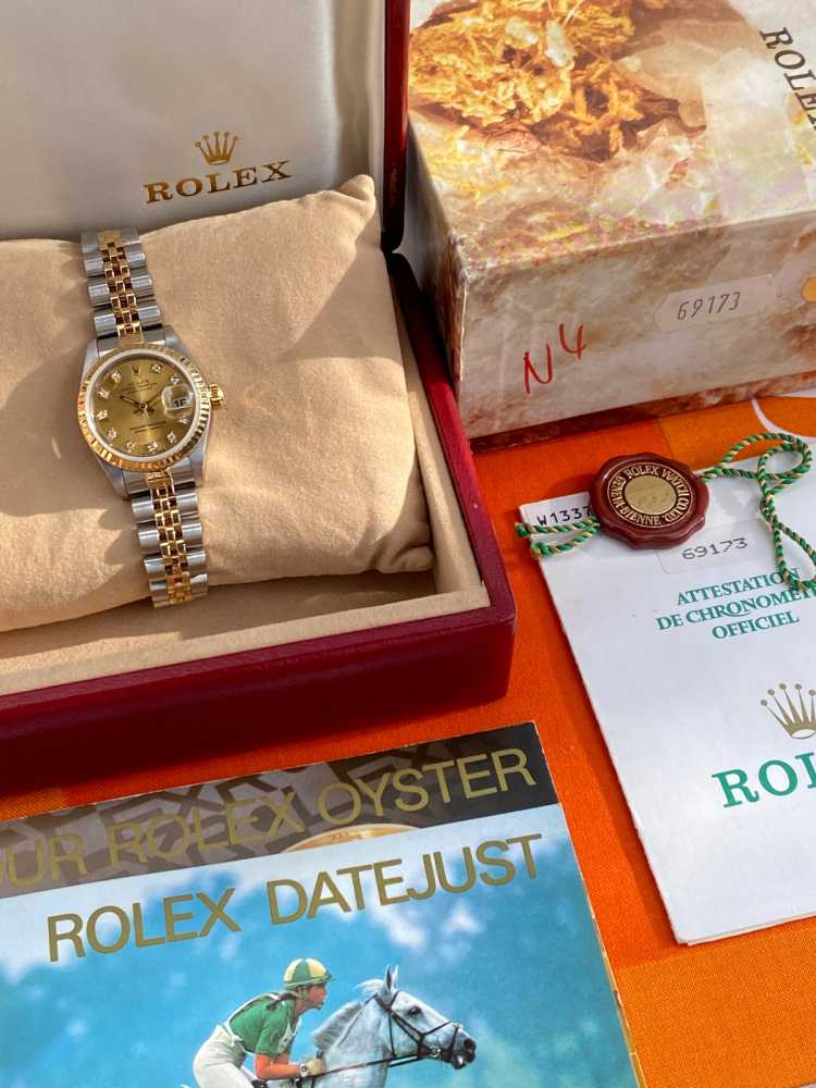 Image for Rolex Lady Datejust "Diamond" 69173G Gold 1995 with original box and papers