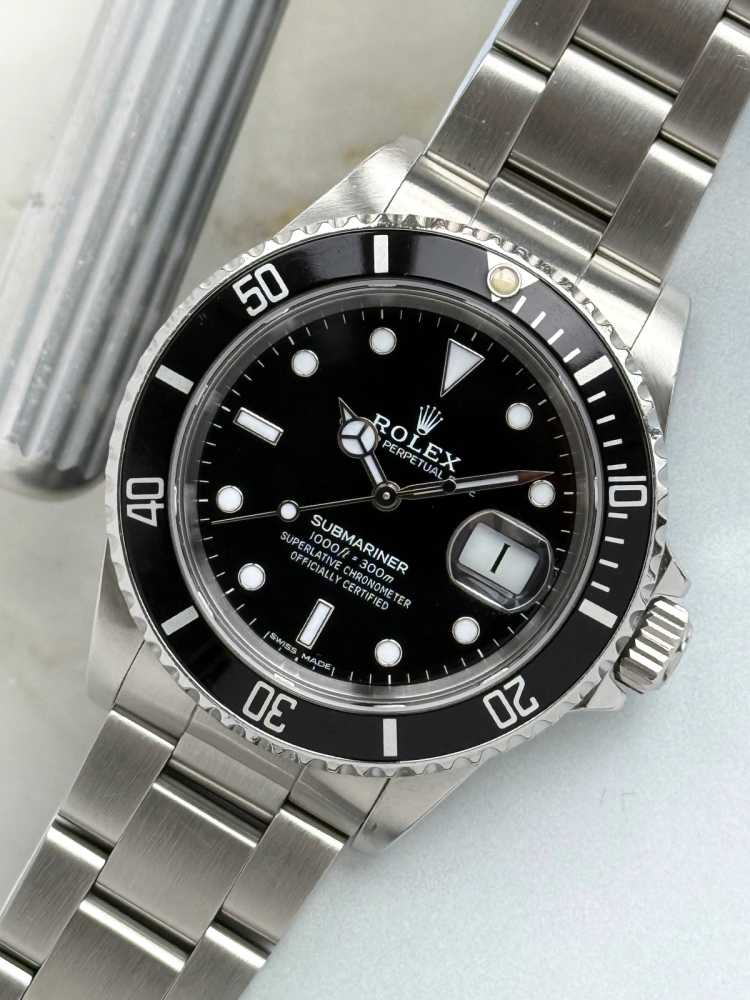 Image for Rolex Submariner "Rolex Warranty" 16610 Black 1989 with original box and papers