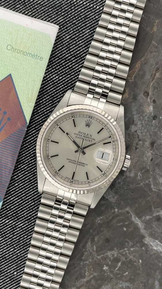Rolex Datejust ref. 16234 Box & Paper 16234 Silver 2001 with original