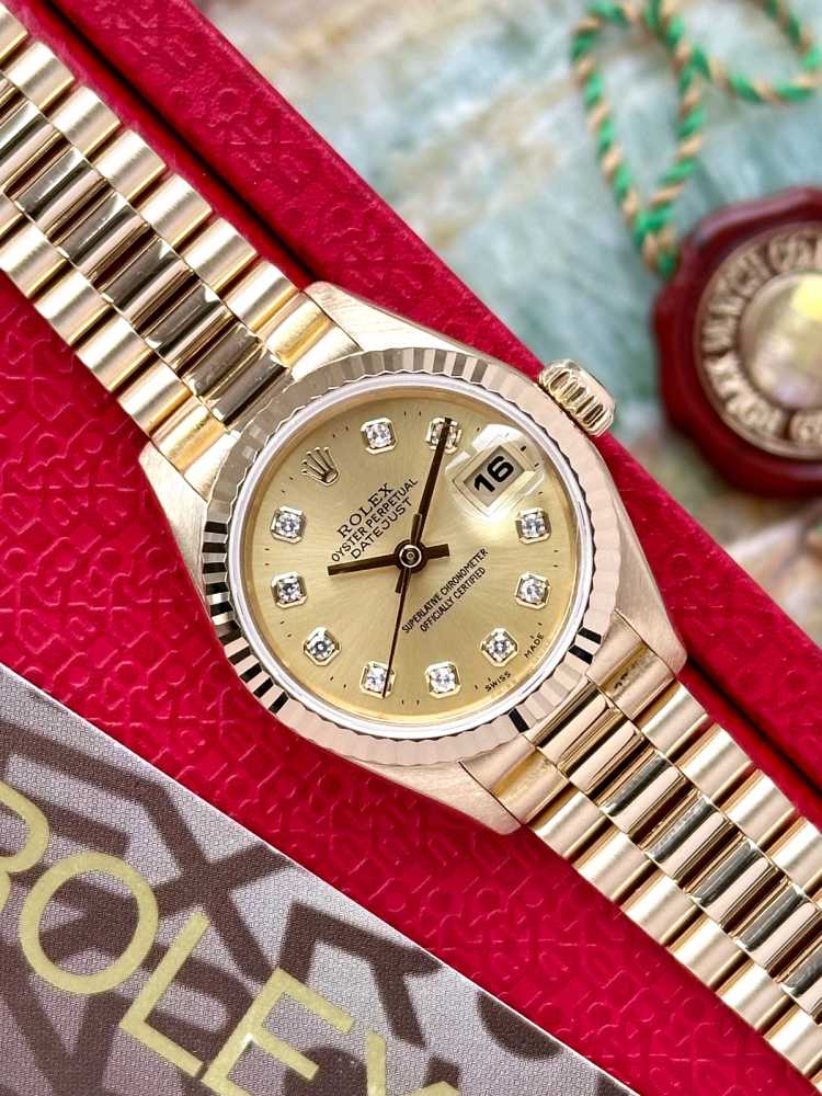 Image for Rolex Lady-Datejust "Diamond" 69178 Gold 1993 with original box and papers 2