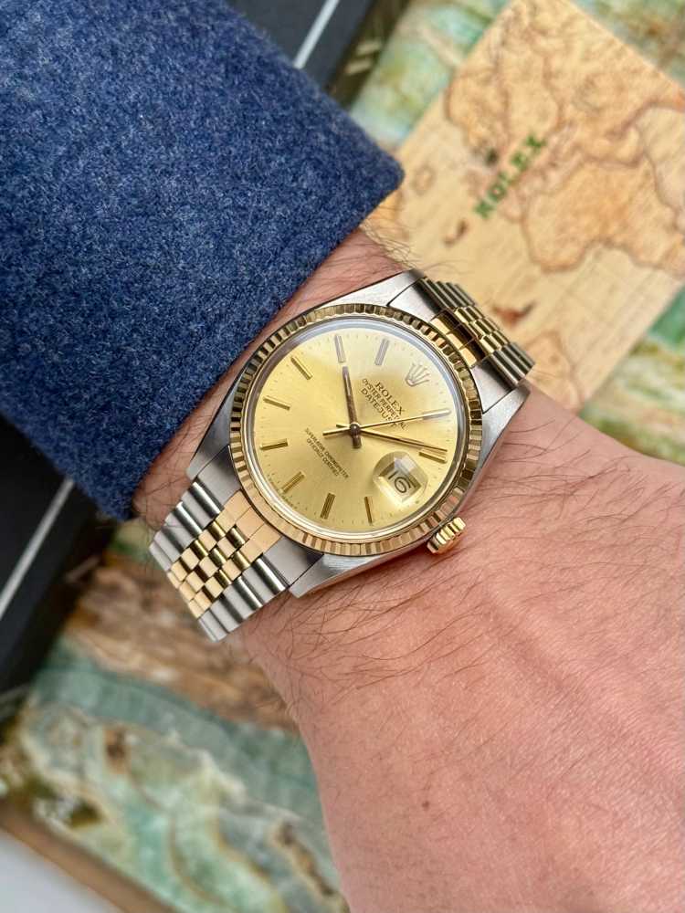 Wrist shot image for Rolex Datejust 16013 Gold 1978 