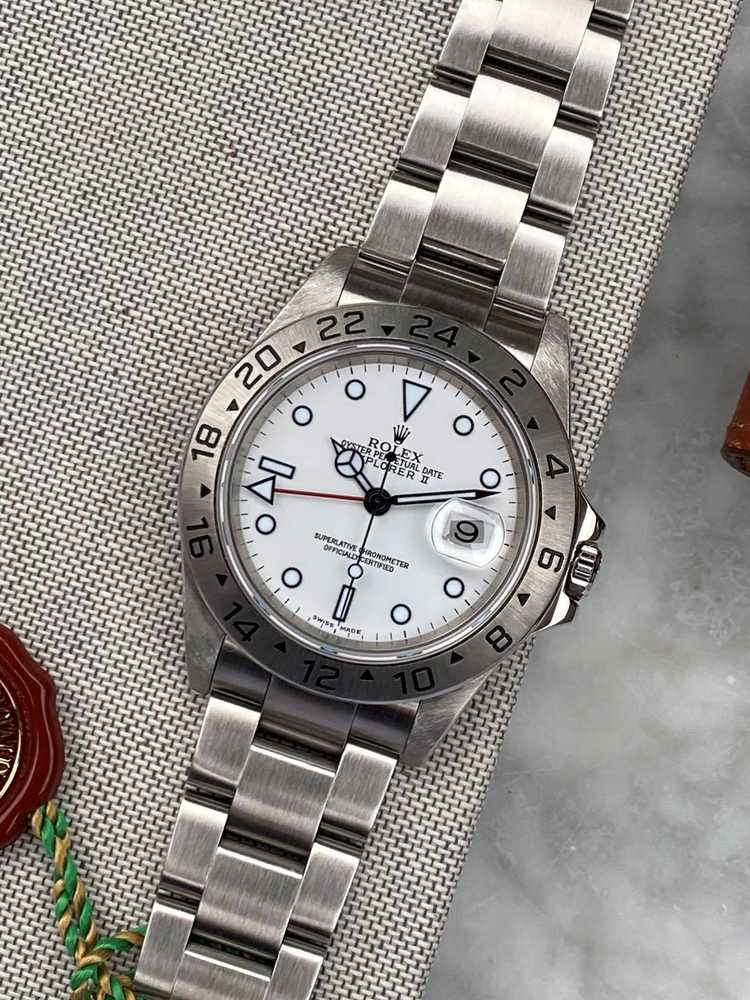 Featured image for Rolex Explorer II 16570 White 1999 with original box and papers