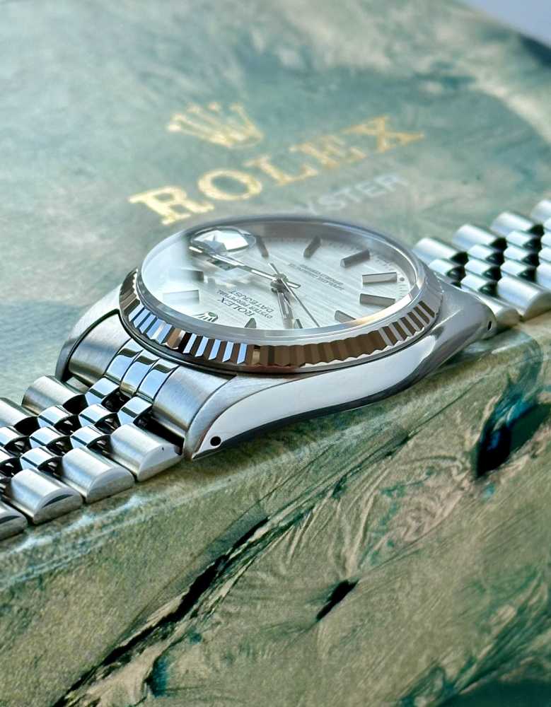 Image for Rolex Datejust "Linen" 16234 Silver Linen 1988 with original box and papers