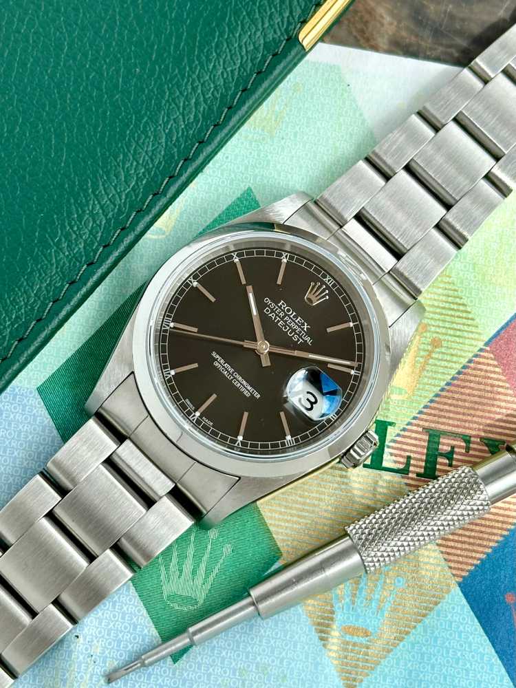 Image for Rolex Datejust 16200 Black 2004 with original box and papers 2