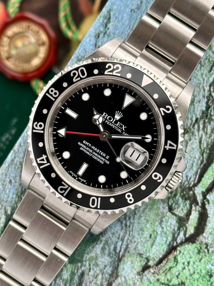 Image for Rolex GMT-Master II 16710 Black 2002 with original box and papers
