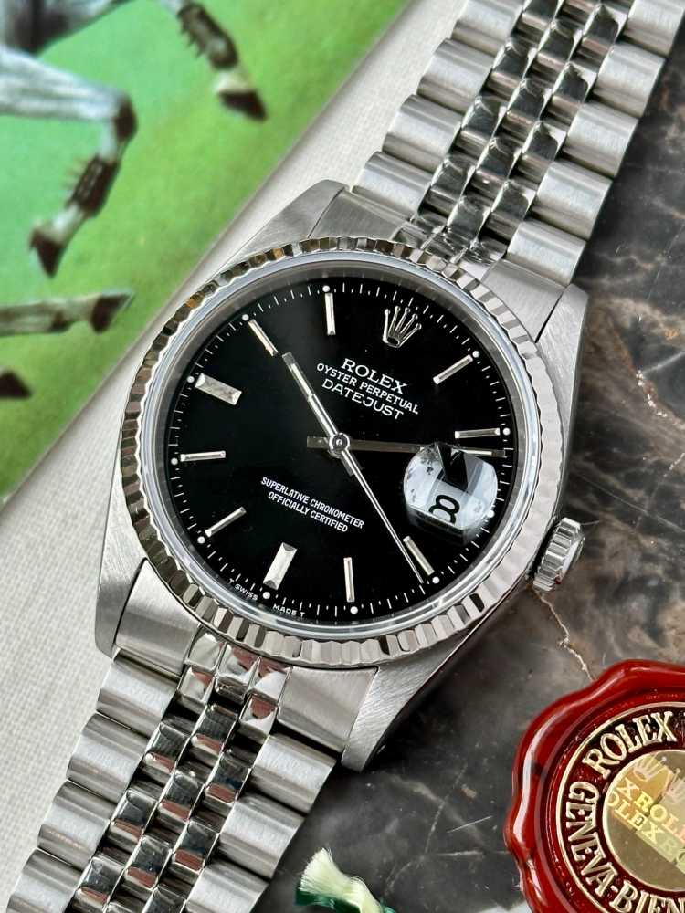 Detail image for Rolex Datejust 16234 Black 1989 with original box