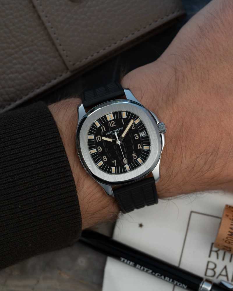 Wrist shot image for Patek Philippe Aquanaut "Tritium" 5065 Black 2003 with original box and papers