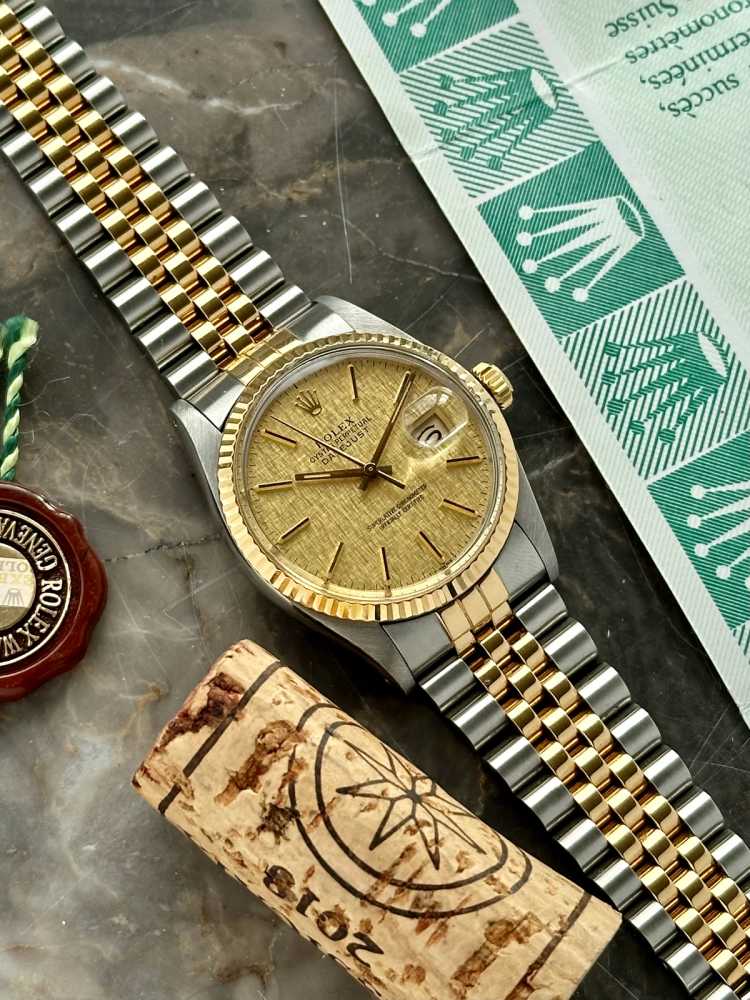 Image for Rolex Datejust "Linen" 16013 Gold 1985 with original box and papers