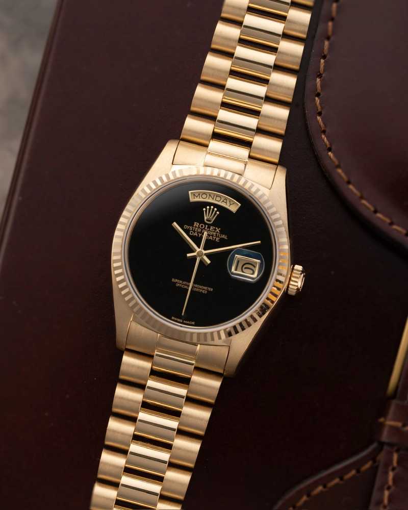 Featured image for Rolex Day-Date "Onyx" 18038 Black 1978 with original box and papers
