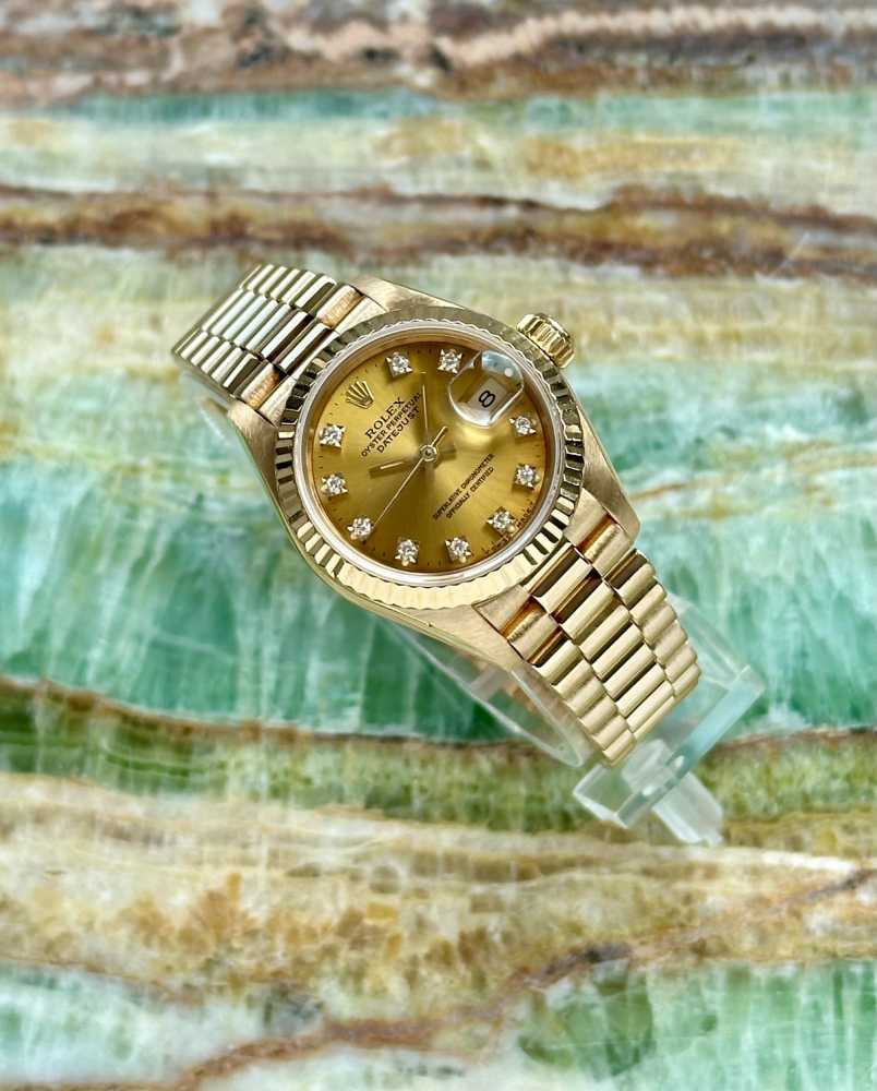 Wrist shot image for Rolex Lady-Datejust "Diamond" 69178G Gold 1991 