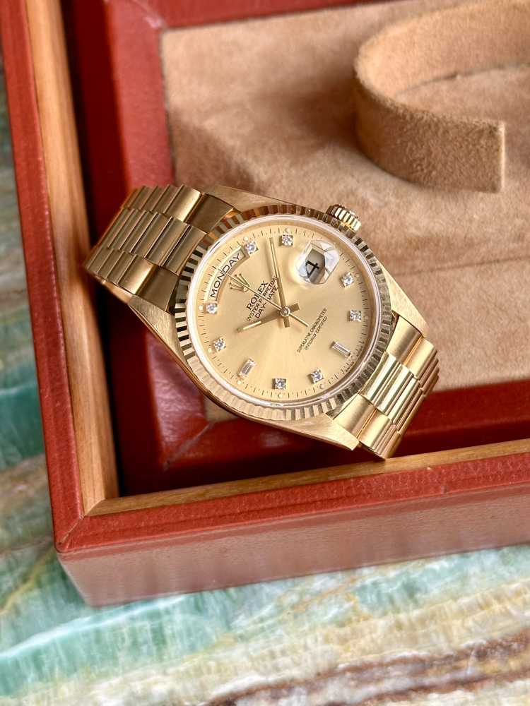 Image for Rolex Day Date "Diamond" 18238 Gold 1995 with original box