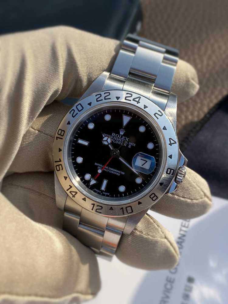 Image for Rolex Explorer II 16570 Black 2000 with original box and papers k106