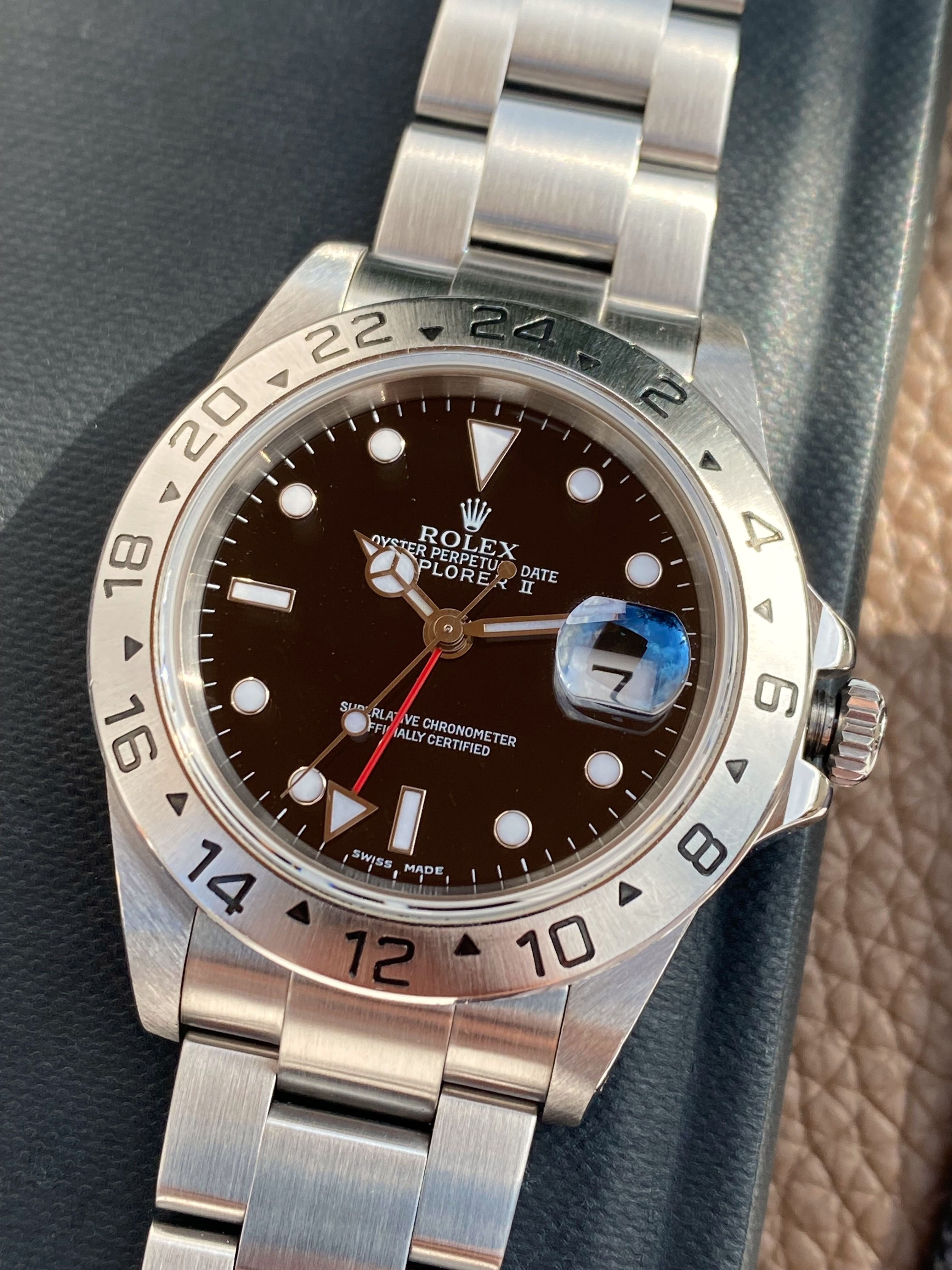 Rolex Explorer II 16570 Black 2000 with original box and papers k106