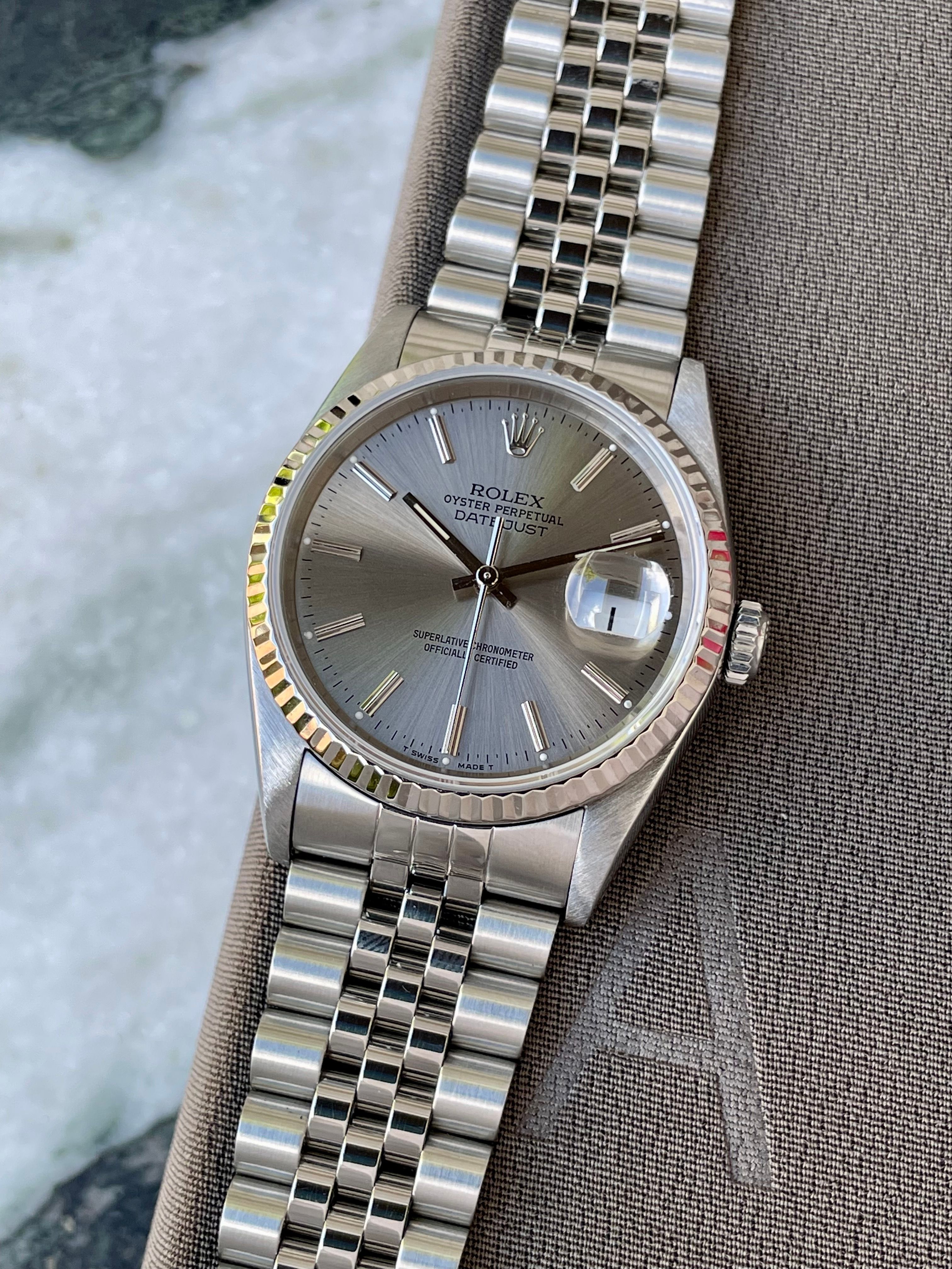 Rolex Datejust 16234 Grey 1990 with original box