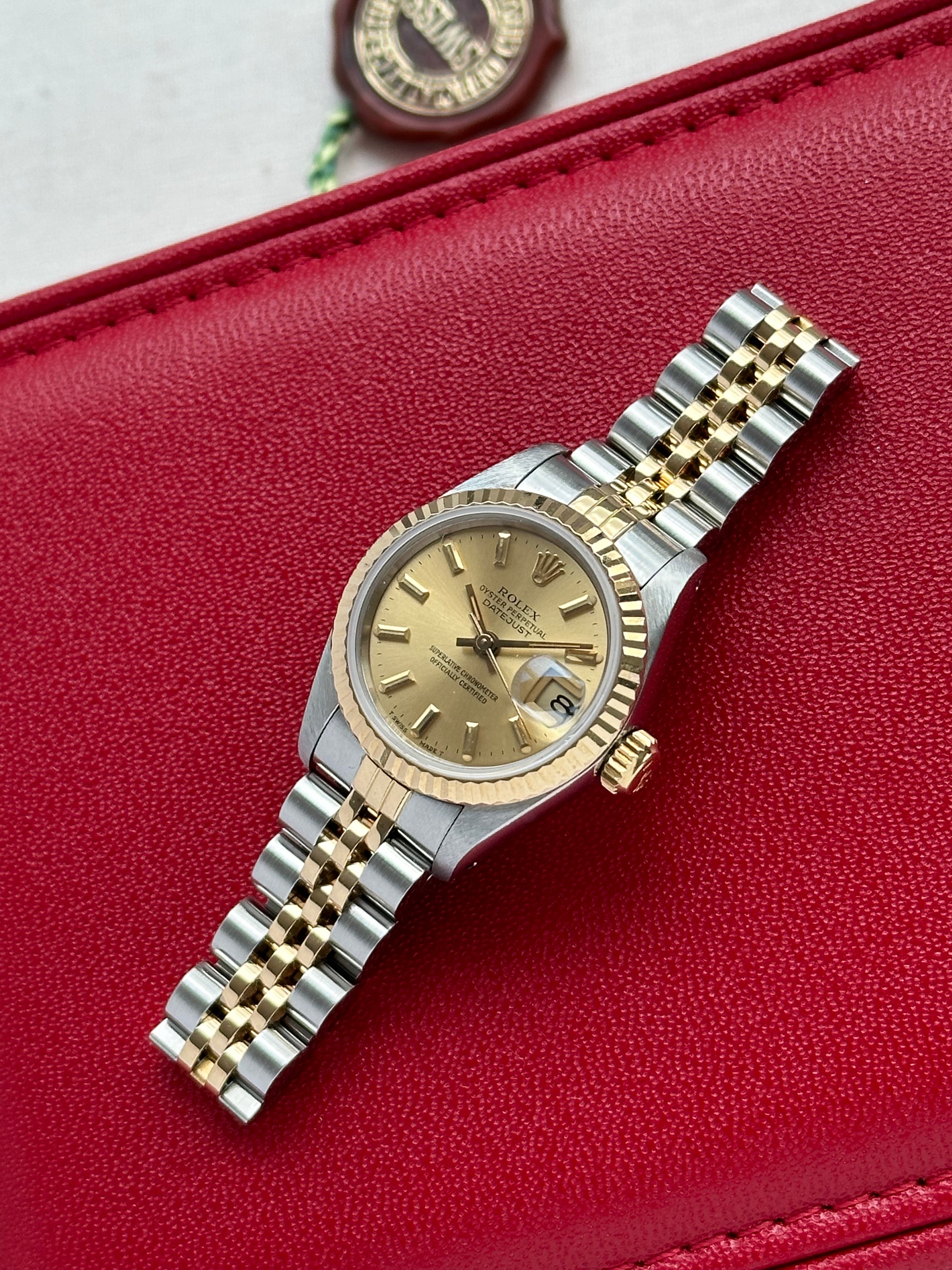 Rolex Lady-Datejust 69173 Gold 1986 with original box and papers