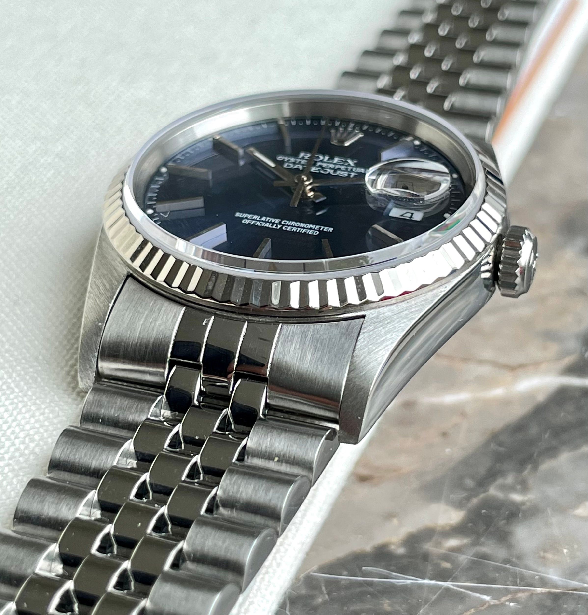 Rolex Datejust 16234 Blue 1995 with original box and papers