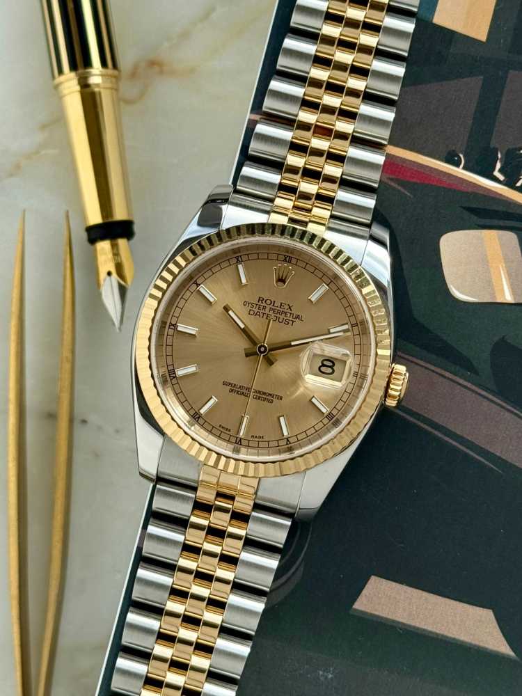 Featured image for Rolex Datejust 116233 Gold 2005 with original box and papers