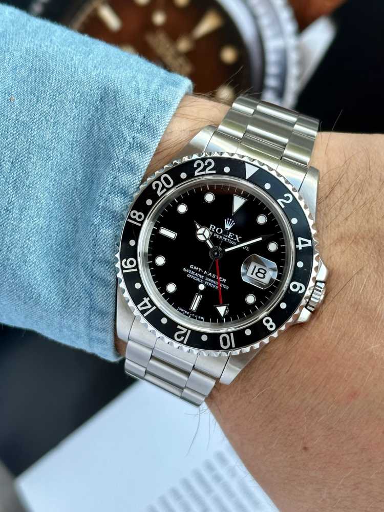 Wrist shot image for Rolex GMT-Master 16700 Black 1991 