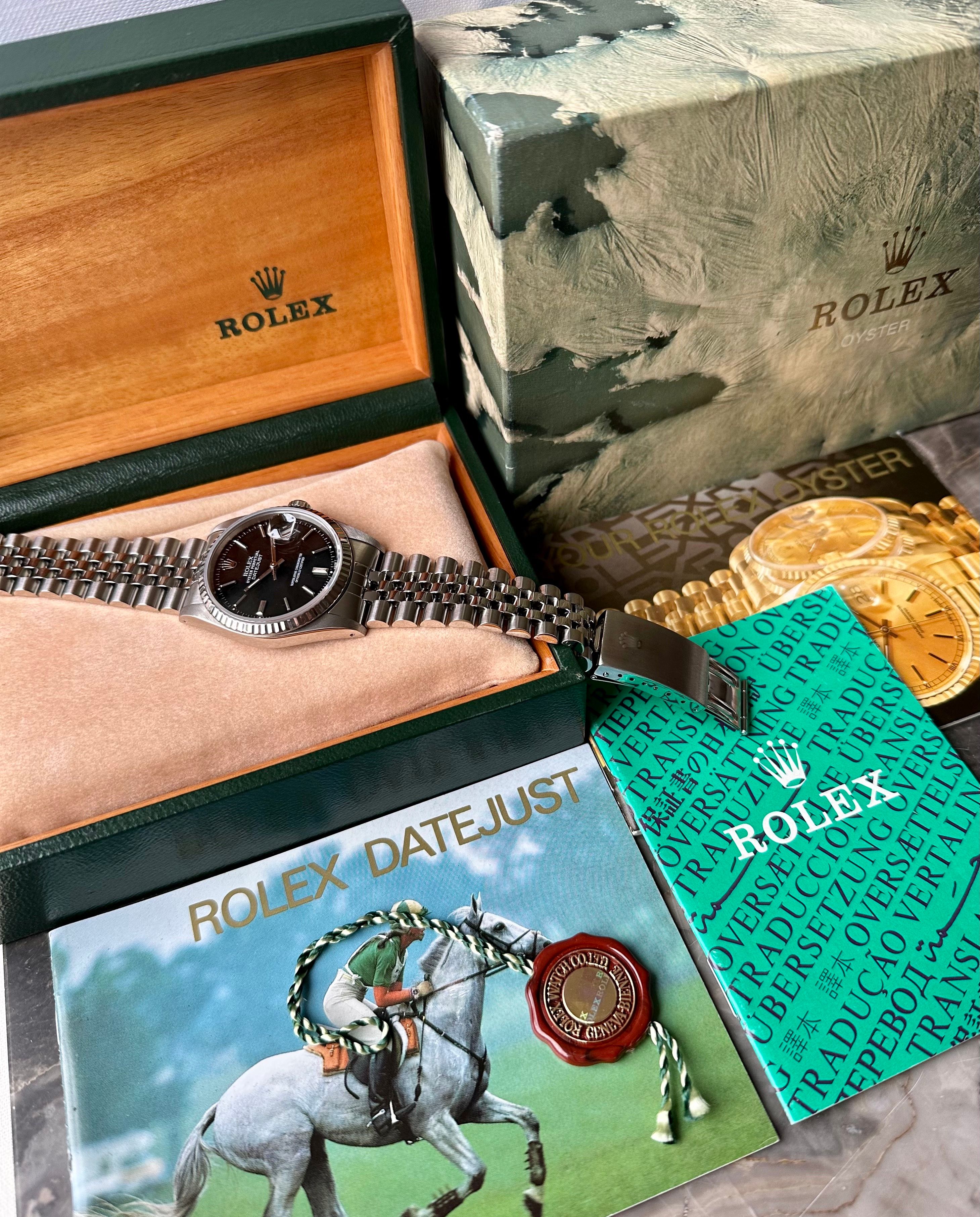 Rolex Datejust 16234 Black 1989 with original box