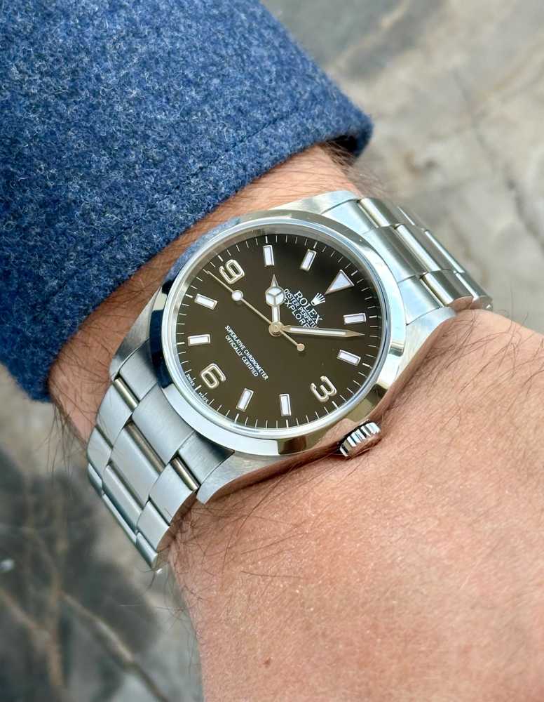 Wrist shot image for Rolex Explorer 1 114270 Black 2000 