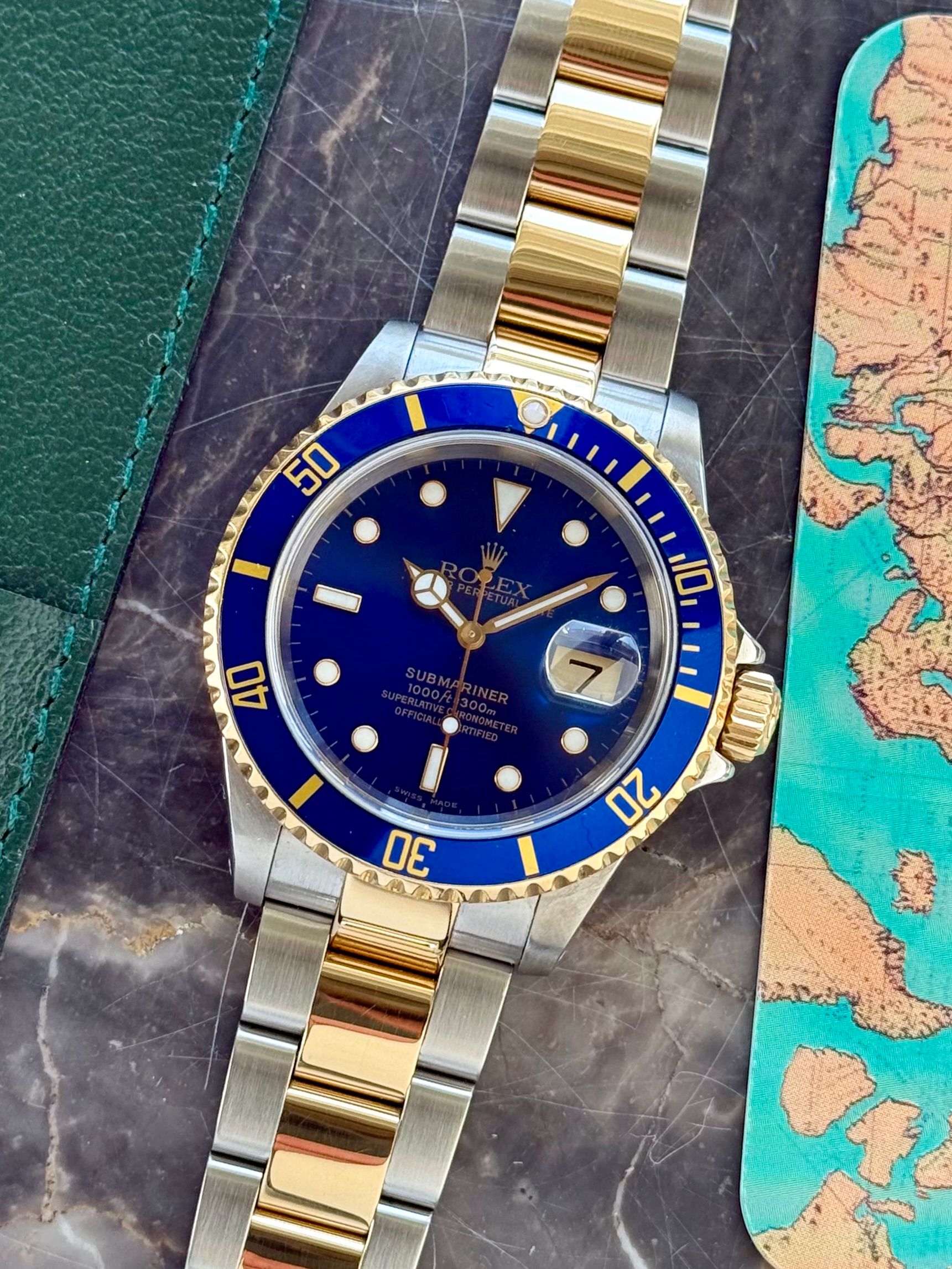 Rolex Submariner 16613 Blue 1999 with original box and papers 2