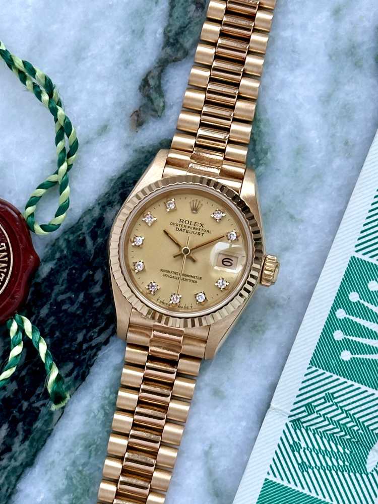 Featured image for Rolex Lady-Datejust "Diamond" 69178G Gold 1984 with original box and papers