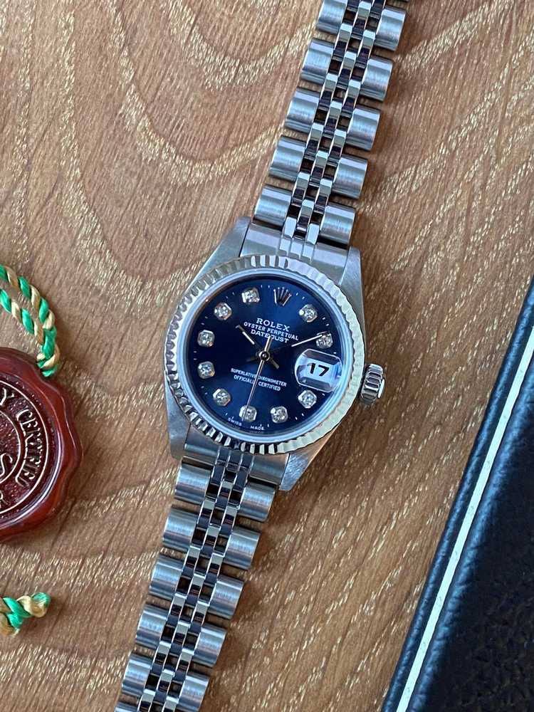 Featured image for Rolex Lady Datejust "Diamond" 69174G Blue 1998 with original box and papers