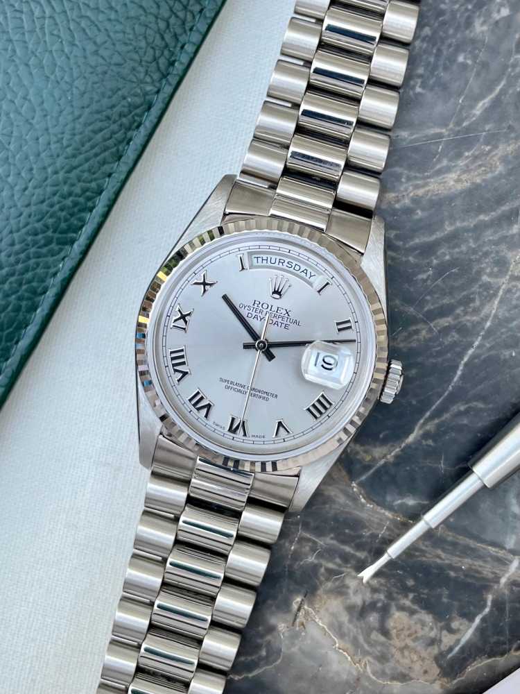 Featured image for Rolex Day-Date 18239 Silver 1991 