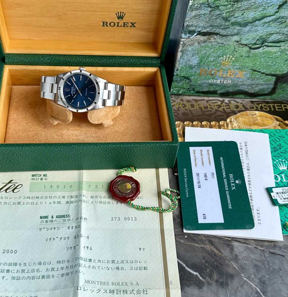 Image for Rolex Air-King 14010 Blue 2000 with original box and papers