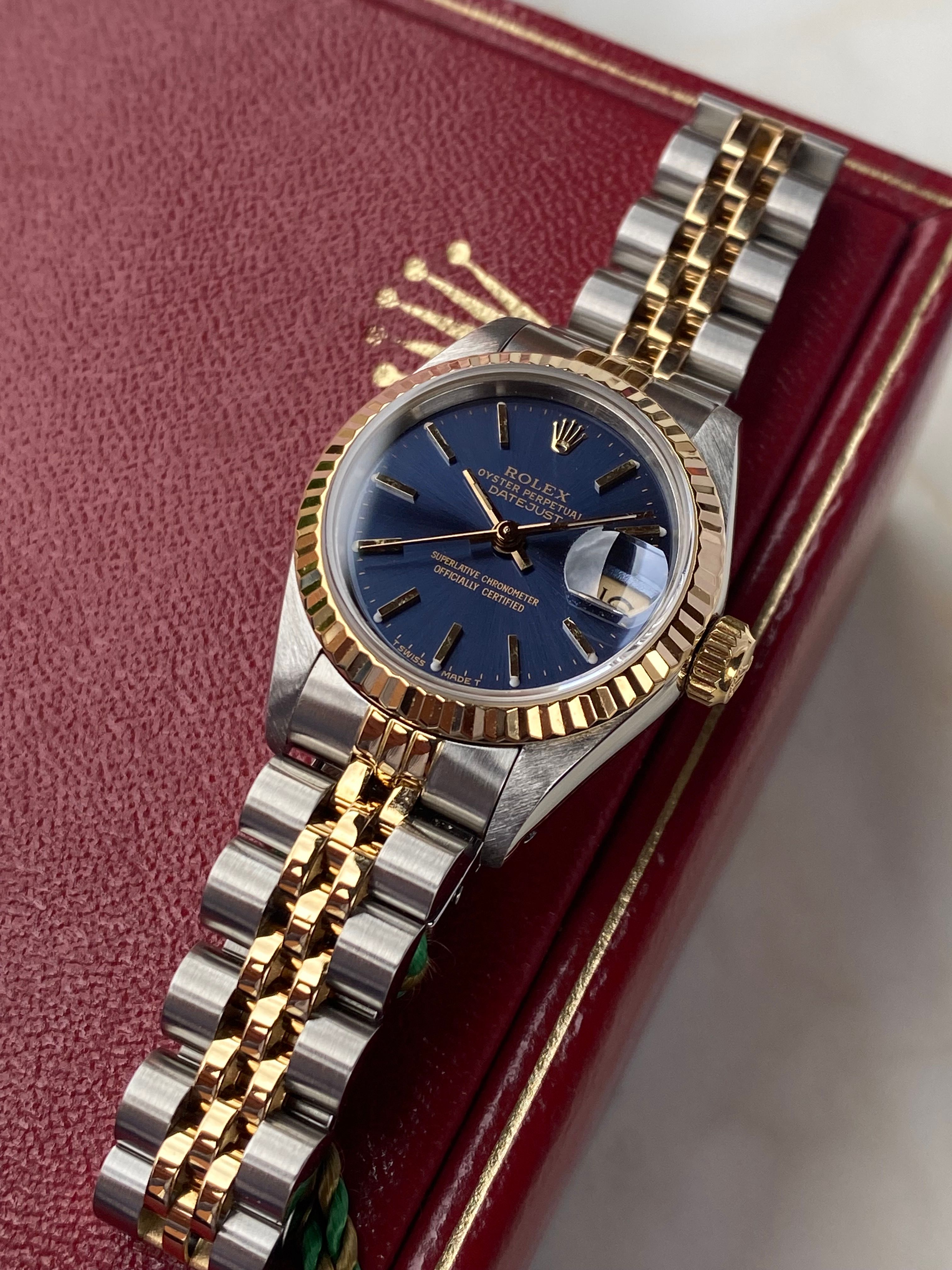 Rolex Lady Datejust 69173 Gold 1988 with original box and papers