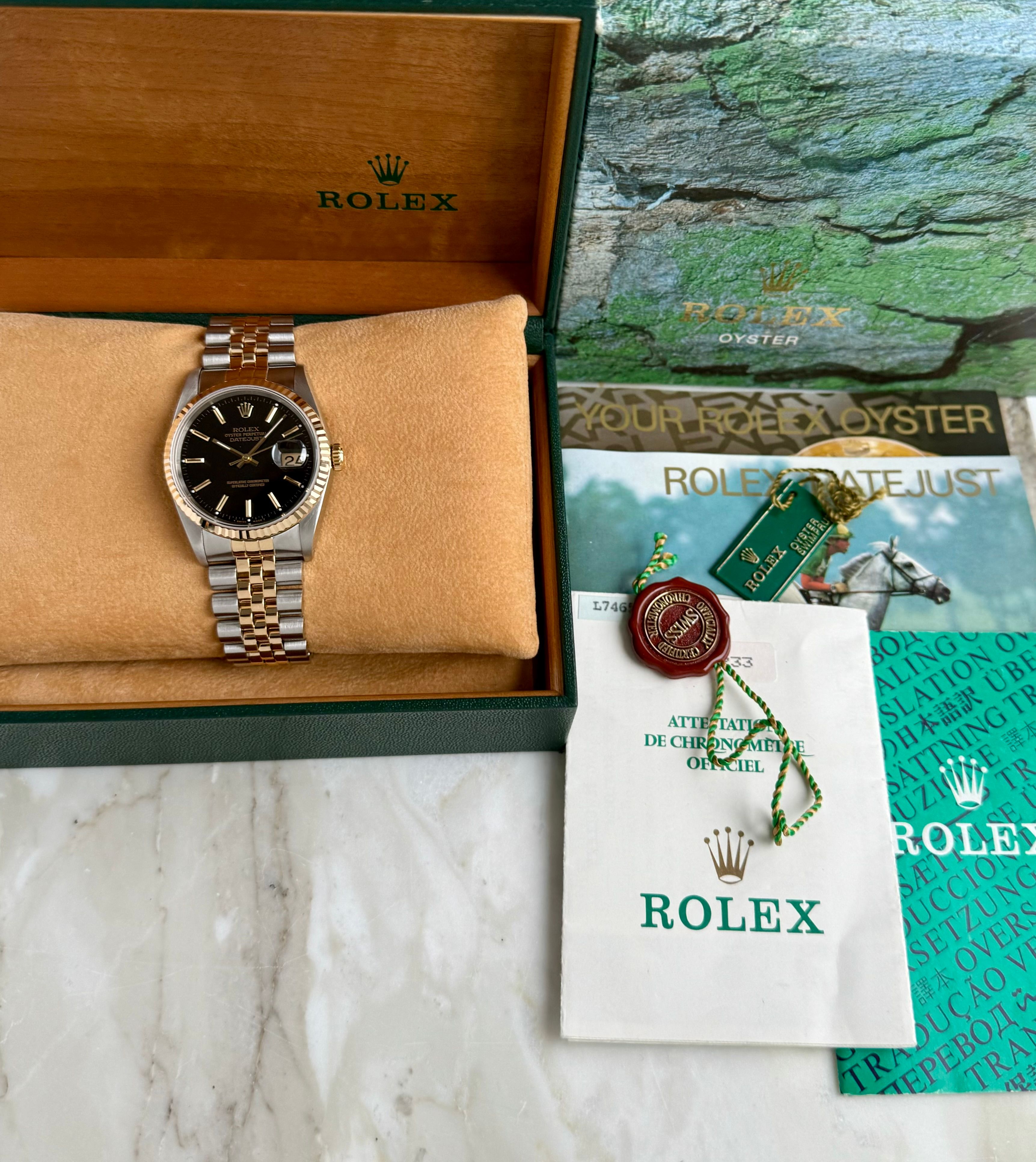 Rolex Datejust 16233 Black 1989 with original box and papers 2