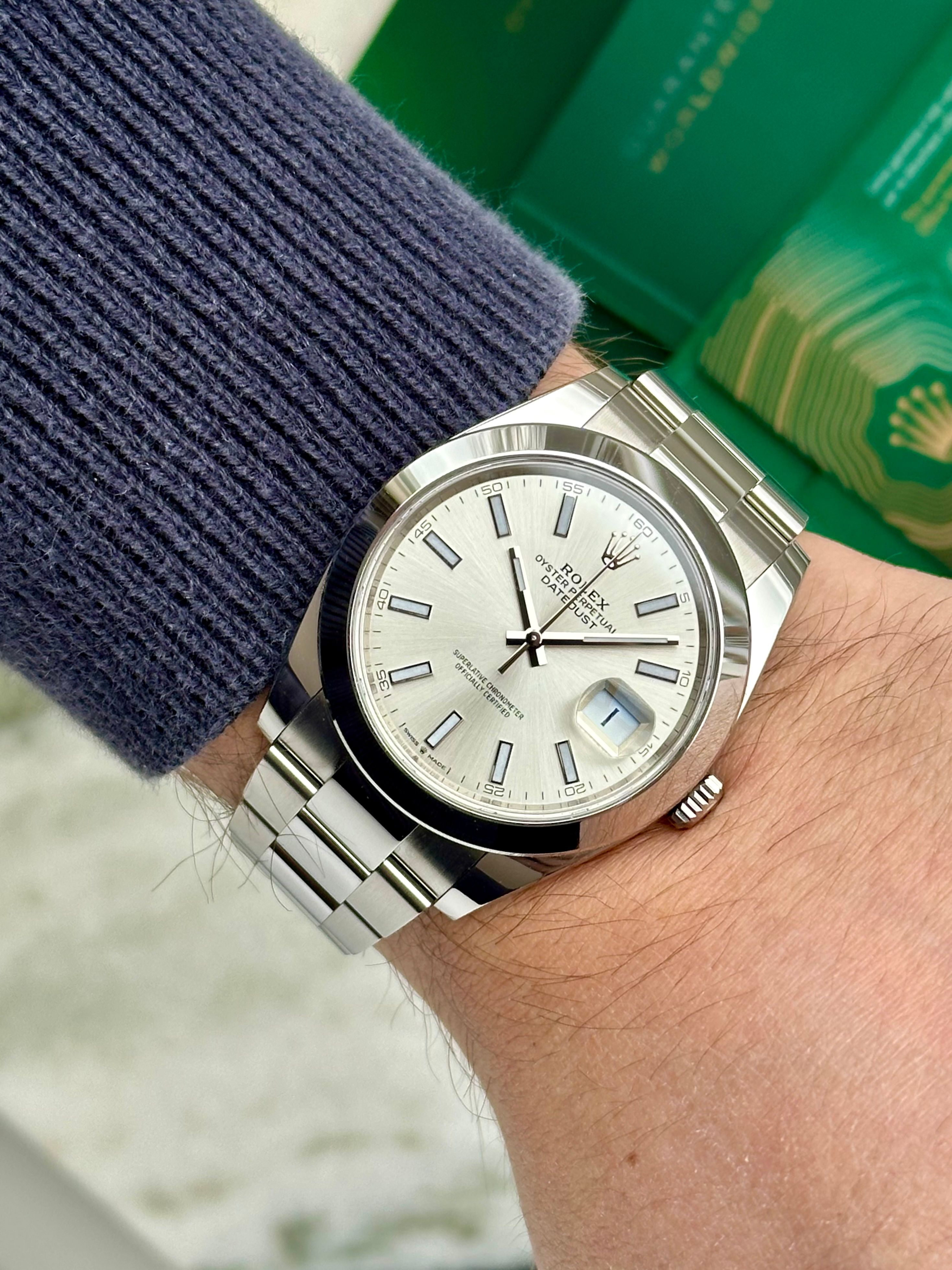 Rolex Datejust 126300 Silver 2021 with original box and papers