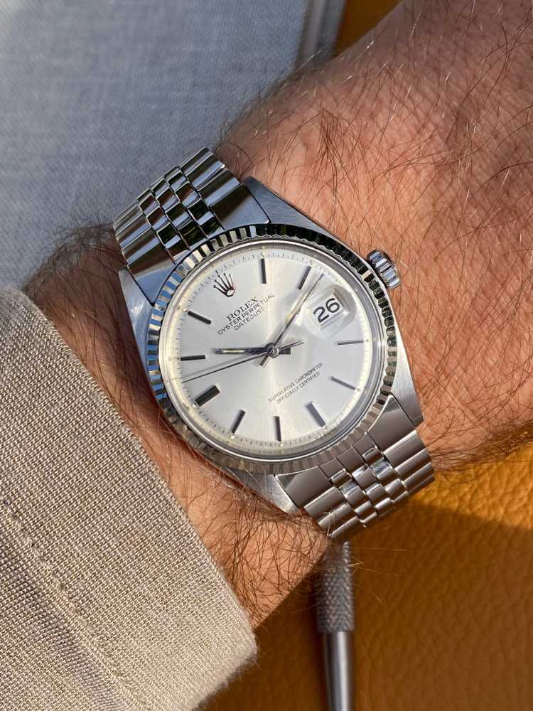 Wrist image for Rolex Datejust 1601 Silver 1972 