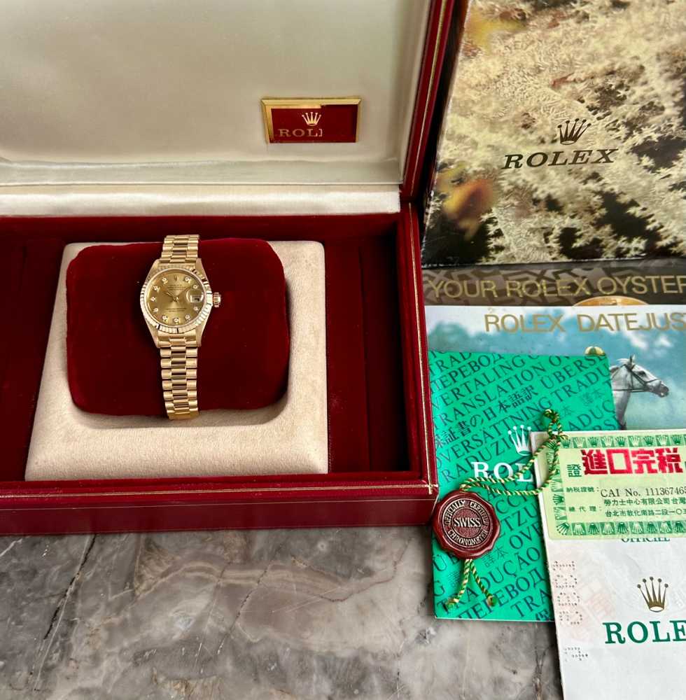 Image for Rolex Lady-Datejust "Diamond" 69178G Gold 1993 with original box and papers 2