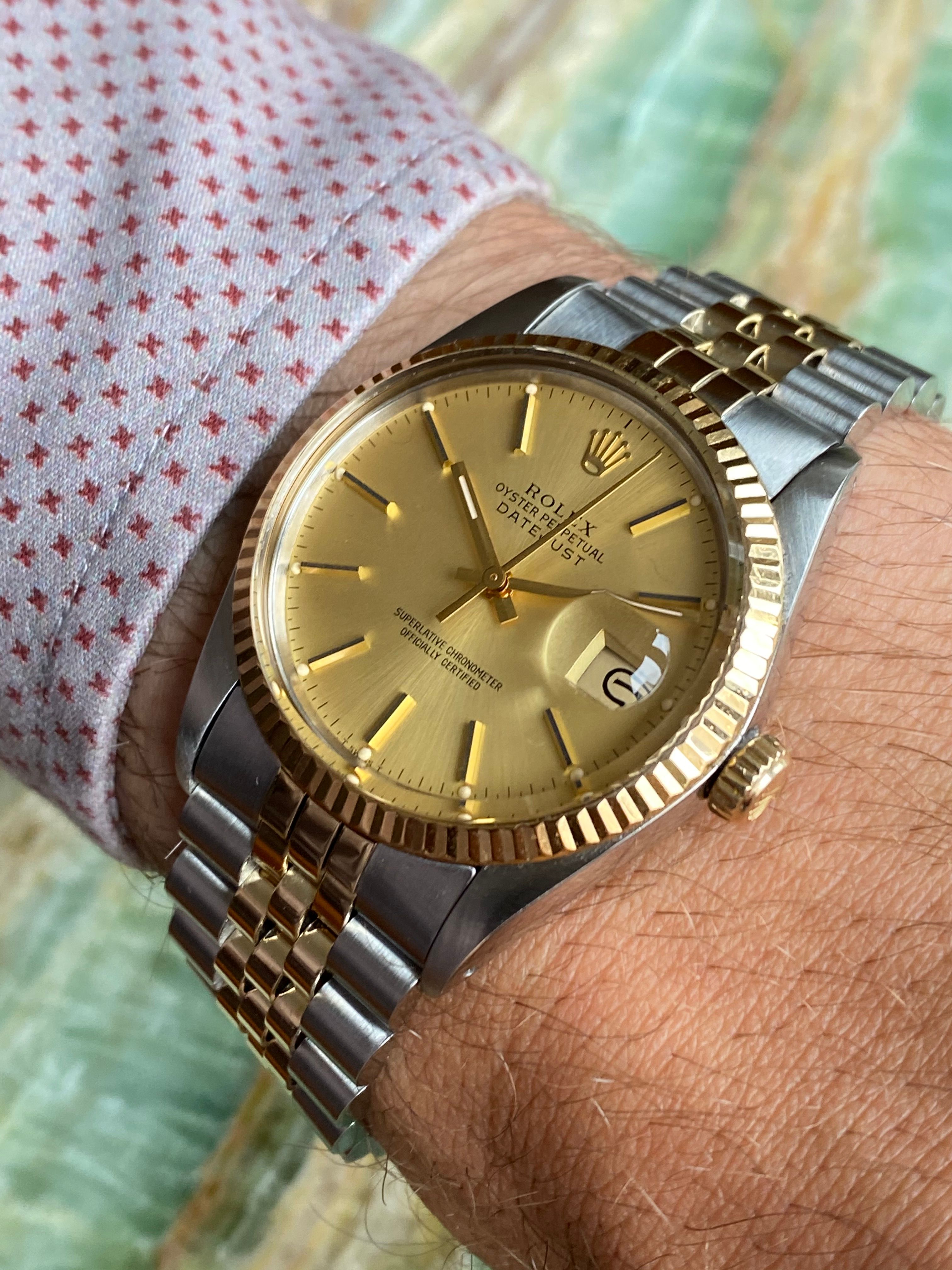 Rolex Datejust 16013 Gold 1983 with original box and papers