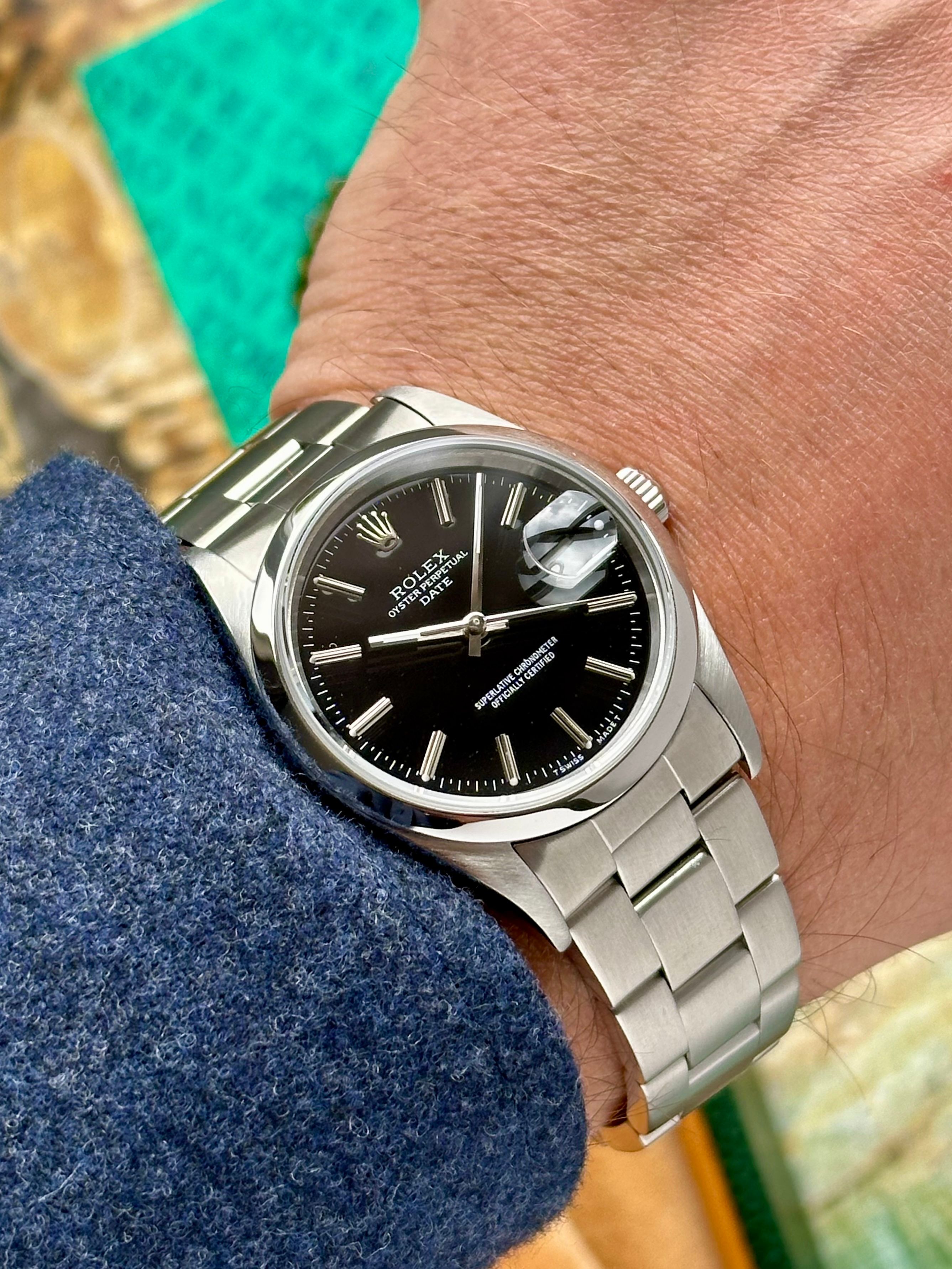 Rolex Oyster Perpetual Date 15200 Black 1993 with original box and