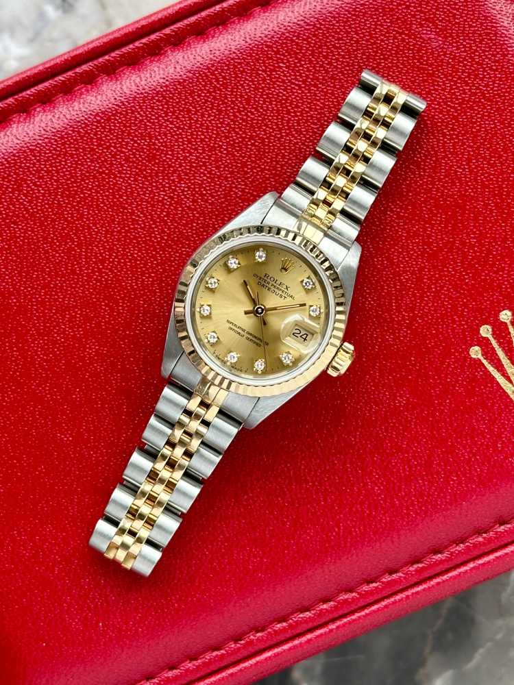Image for Rolex Lady-Datejust "Diamond" 69173G Gold 1993 with original box and papers